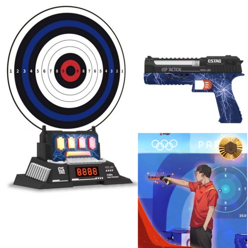 Outdoor Adventure Game - CSTAG AI ターゲット射撃競技レーザーピストルセット インテリジェントスコアリングゲーム 屋内屋外スポーツゲーム キッズボーイズおもちゃギフト