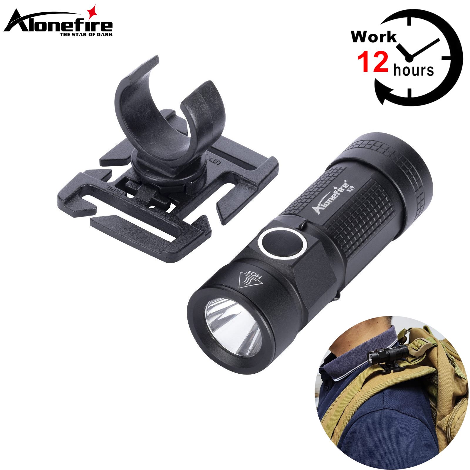 Outdoor Adventure U Of U - Xpg-ミニLEDポータブル懐中電灯,リングクリップ,屋外バックパック,帽子ポケット,ハイキングトーチ,12時間,仕事,c123a buds,x29