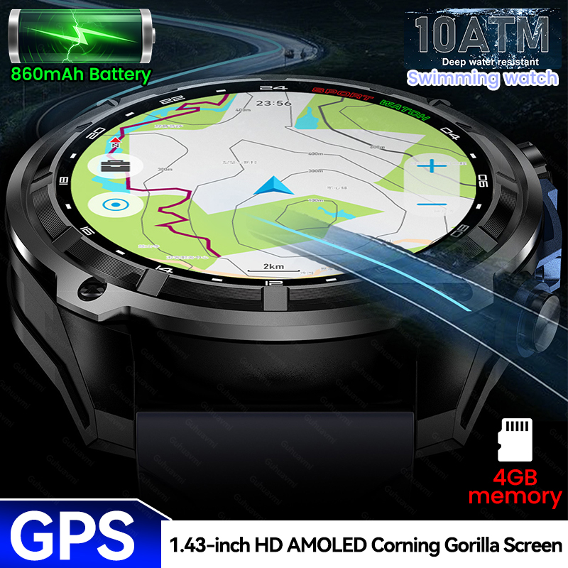 新しい冒険 GPS メンズ スマートウォッチ 1.43インチ - Outdoor Adventure World のレビューと価格